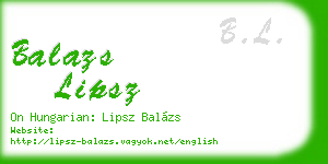 balazs lipsz business card